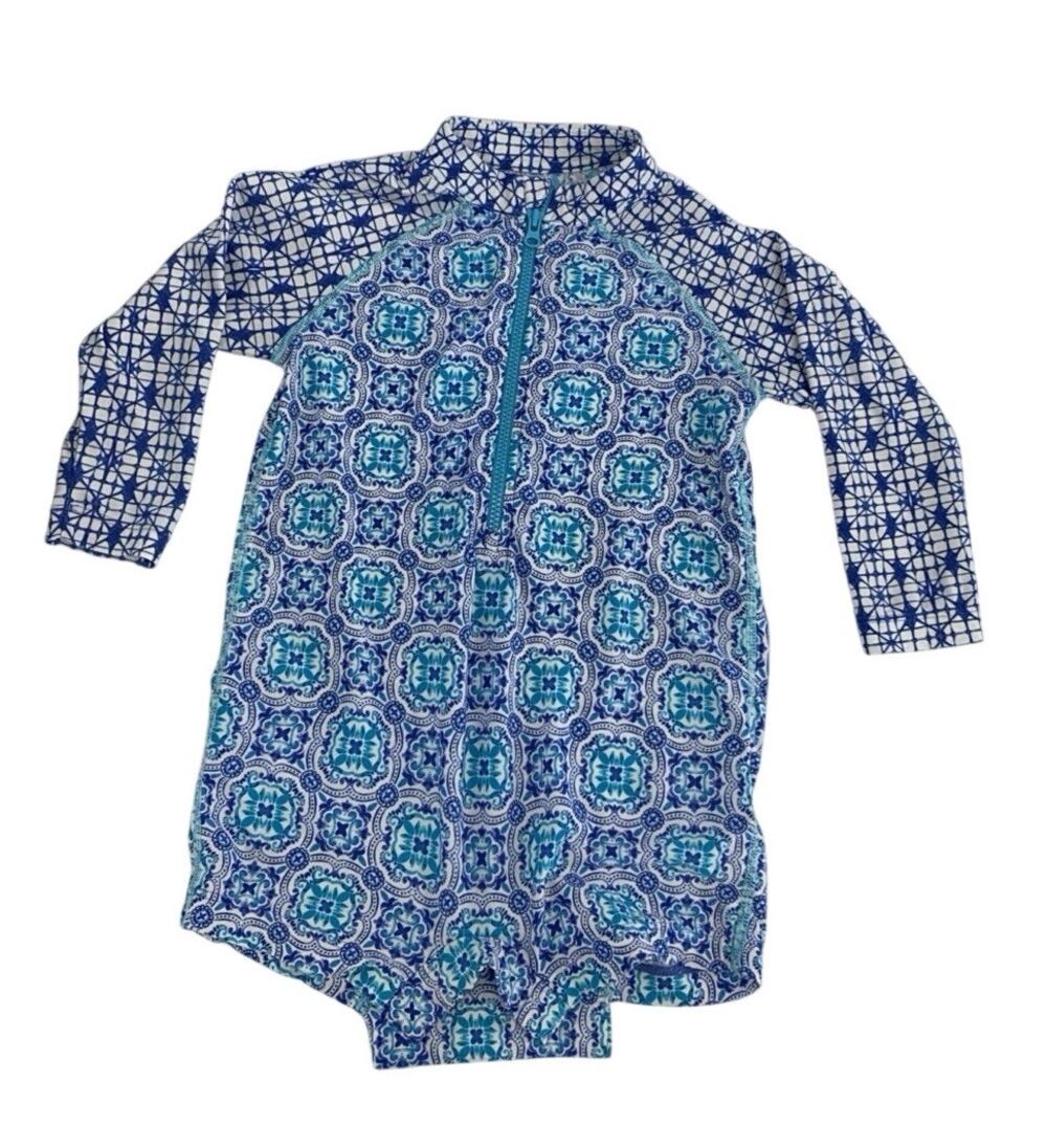 Coolibar Baby Kohala Neck To Knee Swimsuit Baby Girl 12-18M UPF 50+ Summer Beach